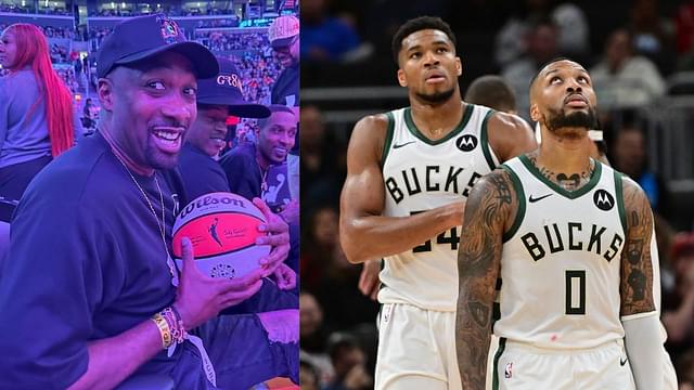 Gilbert Arenas (L) and Damian Lillard and Giannis Antetokounmpo (R)