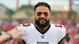 Tampa Bay Buccaneers wide receiver Mike Evans (13) smiles before the game against the Miami Dolphins at Raymond James Stadium.