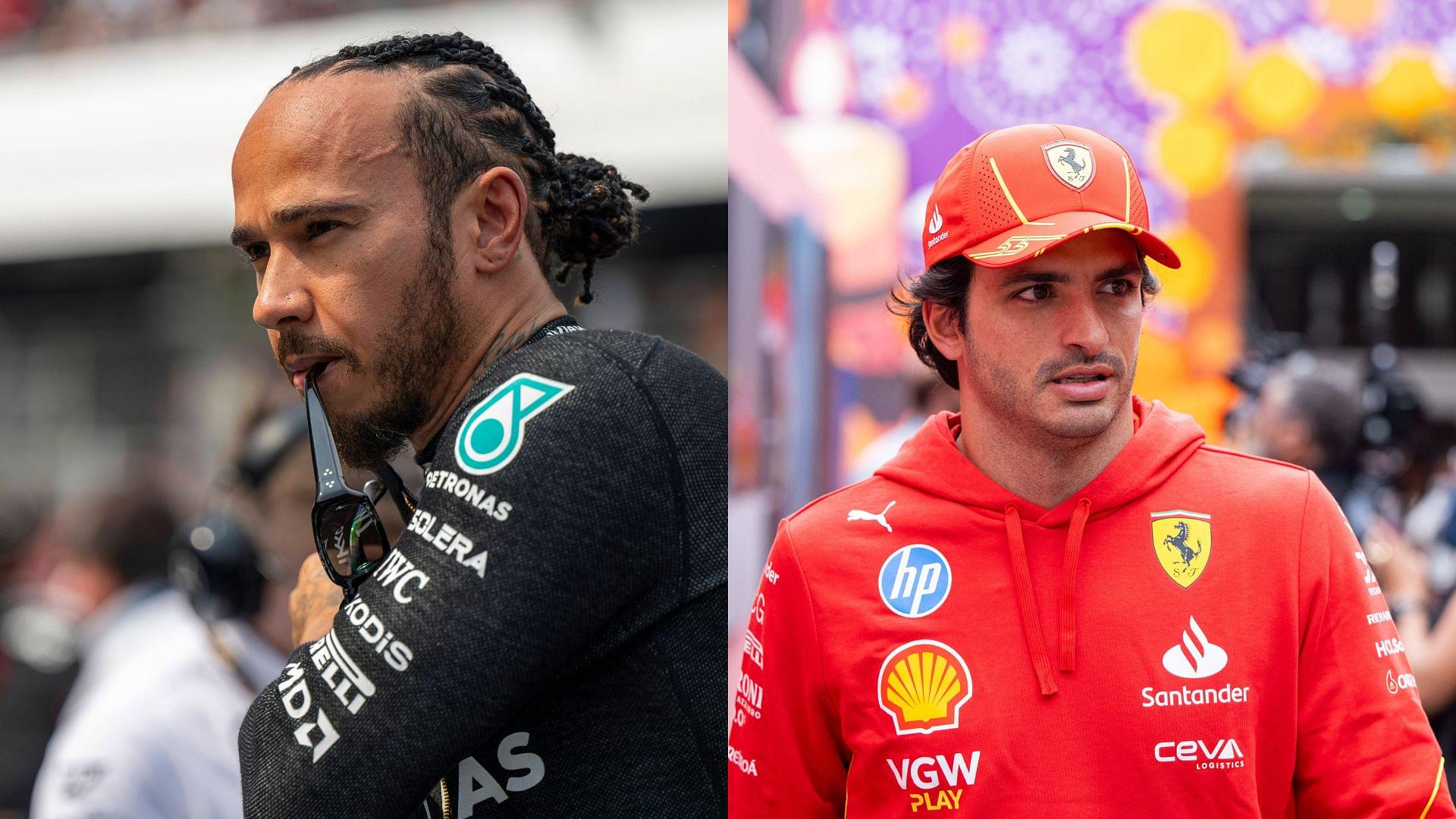 Lewis Hamilton (L) and Carlos Sainz (R)