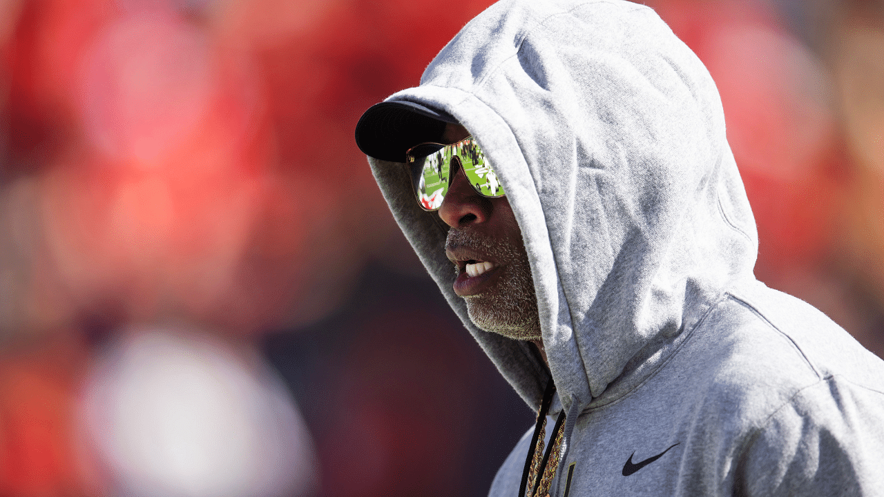 Colorado Buffalos head coach Deion Sanders prior to the game against the Arizona Wildcats at Arizona Stadium.