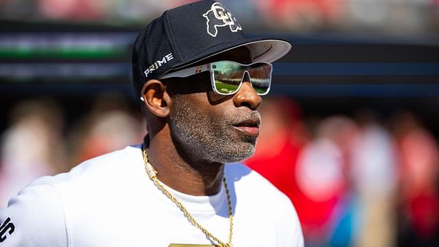 Colorado Buffalos head coach Deion Sanders against the Arizona Wildcats at Arizona Stadium.