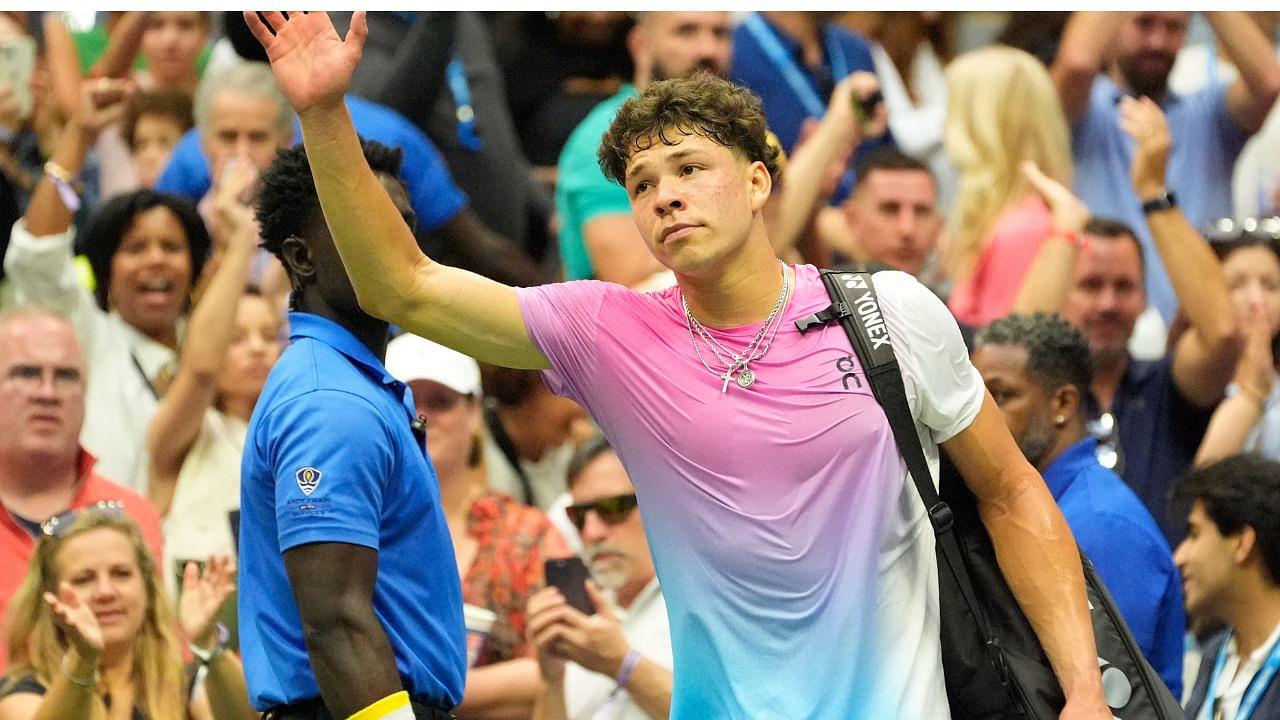 Ben Shelton (USA) after losing to Frances Tiafoe (USA) on day five of the 2024 U.S. Open tennis tournament