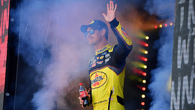 NASCAR Cup Series driver Joey Logano (22) before the South Point 400 at Las Vegas Motor Speedway.