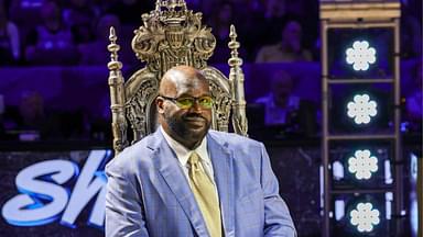 Shaquille O'Neal during a ceremony to retire his #32 jersey at Amway Center.