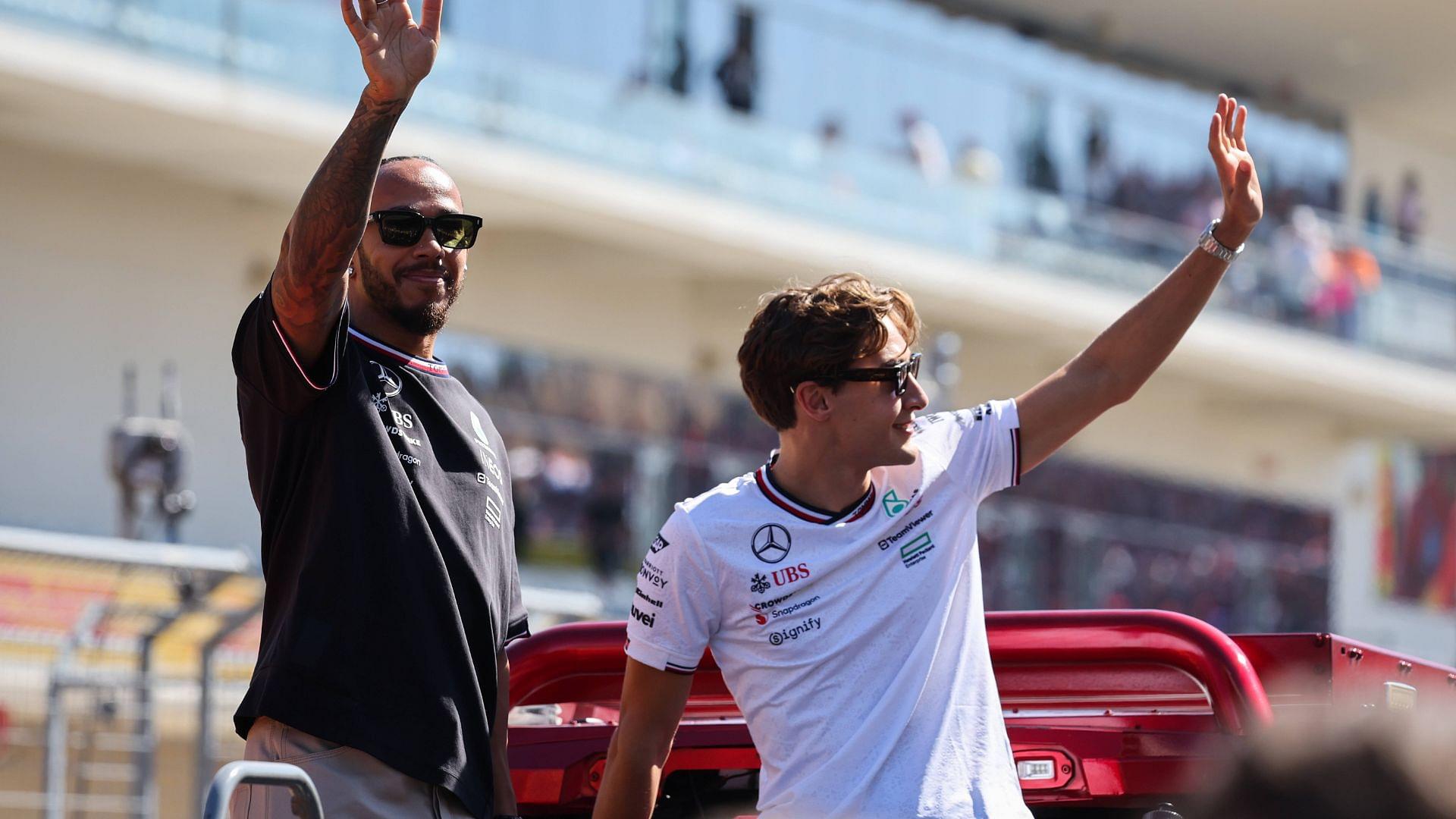 HAMILTON Lewis (gbr), Mercedes AMG F1 Team W15, RUSSELL George (gbr), Mercedes AMG F1 Team W15, portrait during the Formula 1 Pirelli United States Grand Prix 2024