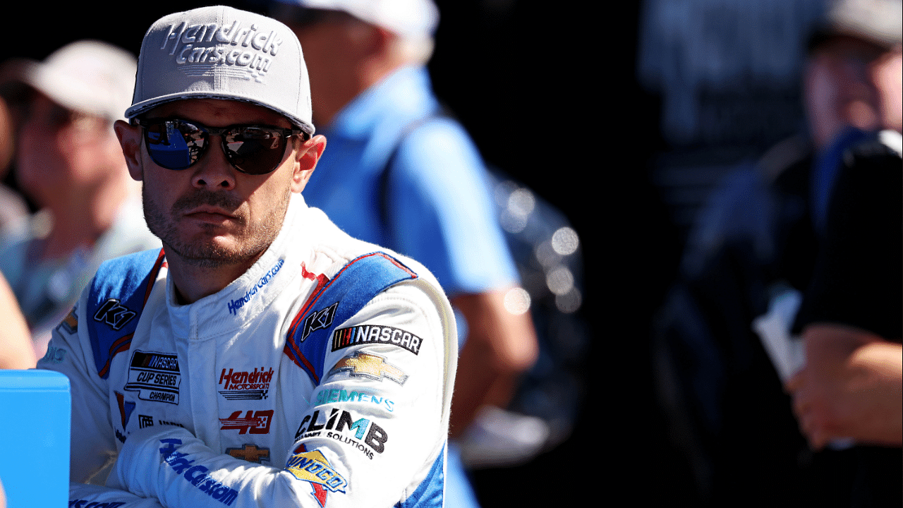 NASCAR Cup Series driver Kyle Larson (5) during practice and qualifying for the Bank of America ROVAL 400 at Charlotte Motor Speedway Road Course.