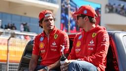 Scuderia Ferrari driver Charles Leclerc (16) of Monaco and Scuderia Ferrari driver Carlos Sainz (55) of Spain