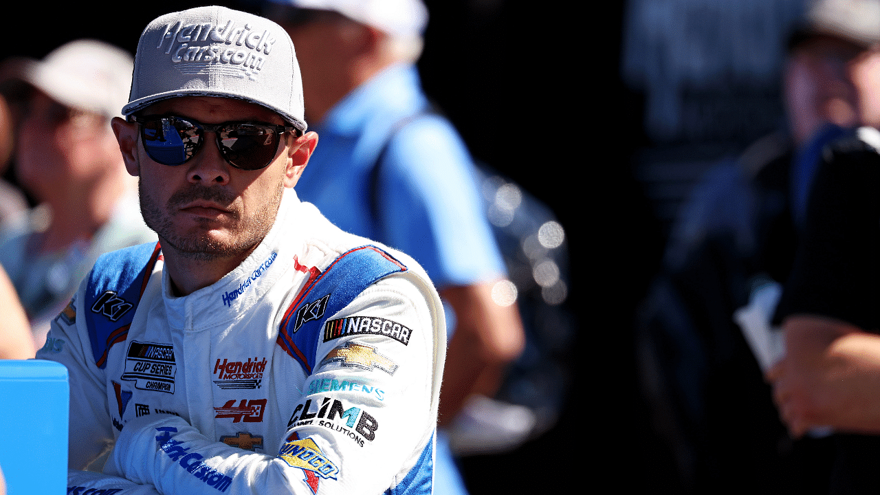 NASCAR Cup Series driver Kyle Larson (5) during practice and qualifying for the Bank of America ROVAL 400 at Charlotte Motor Speedway Road Course.