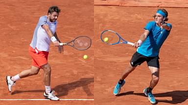 Stan Wawrinka (L) and Stefanos Tsitsipas (R) played each other at French Open 2019.