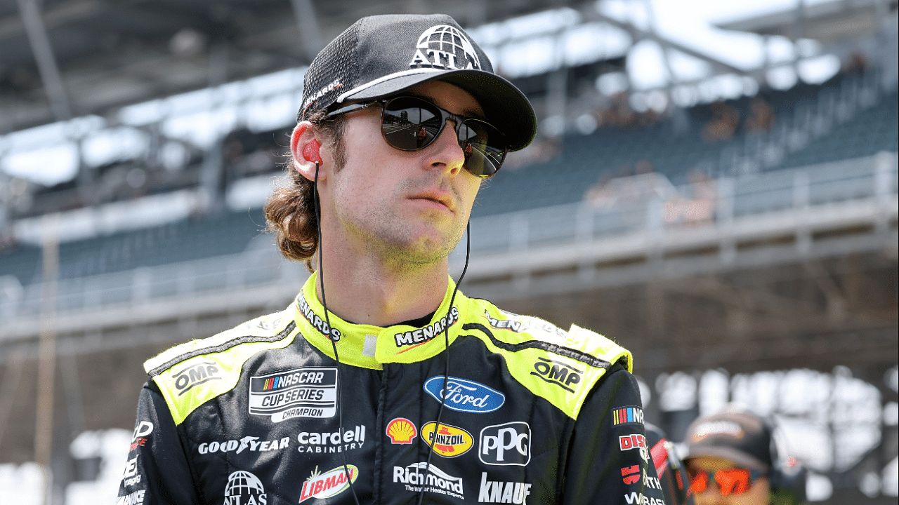 NASCAR Cup Series driver Ryan Blaney (12) during qualifying for the Brickyard 400 at Indianapolis Motor Speedway.