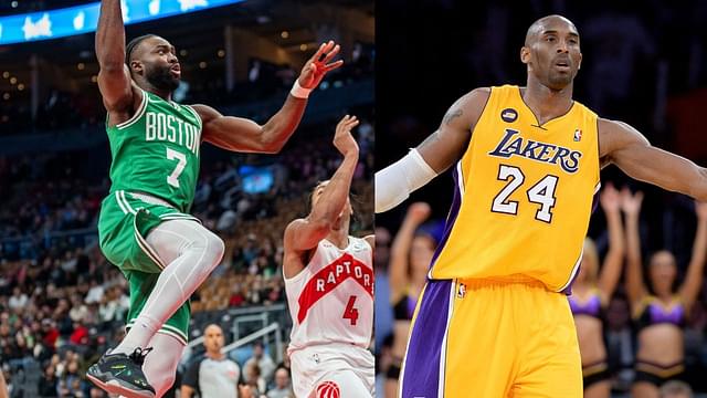 Jaylen Brown (L) and Kobe Bryant (R)