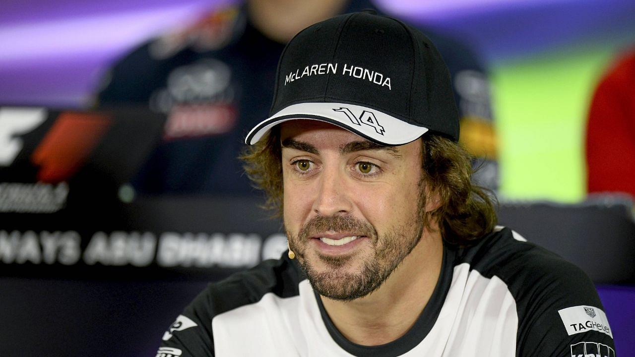 Fernando Alonso at a press conference