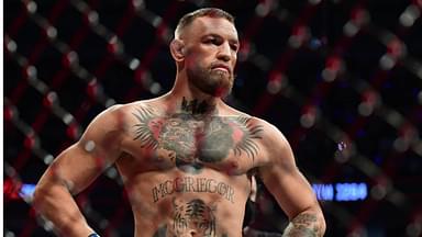 Conor McGregor before fighting Dustin Poirier during UFC 264 at T-Mobile Arena. Mandatory Credit