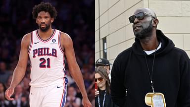 Joel Embiid (L) and Kevin Garnett (R)