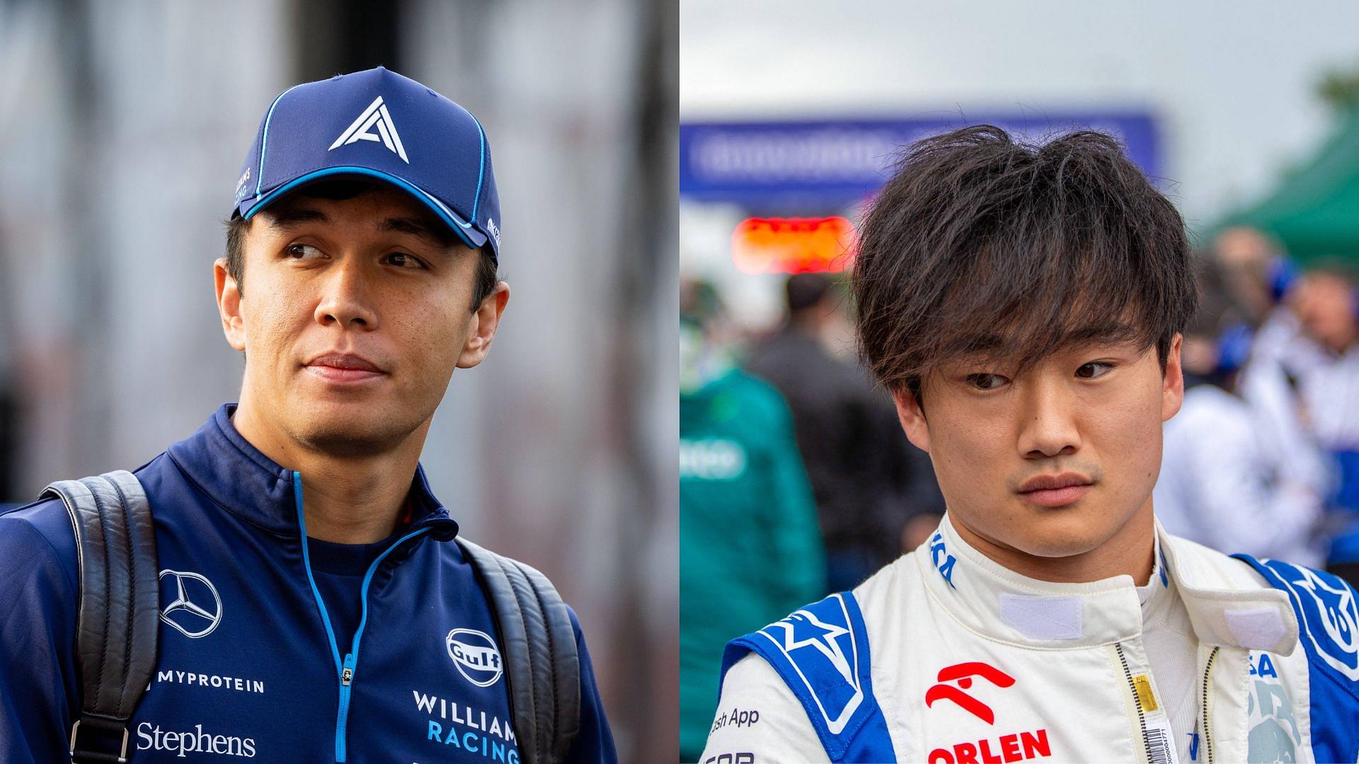 Alex Albon (L) and Yuki Tsunoda (R)