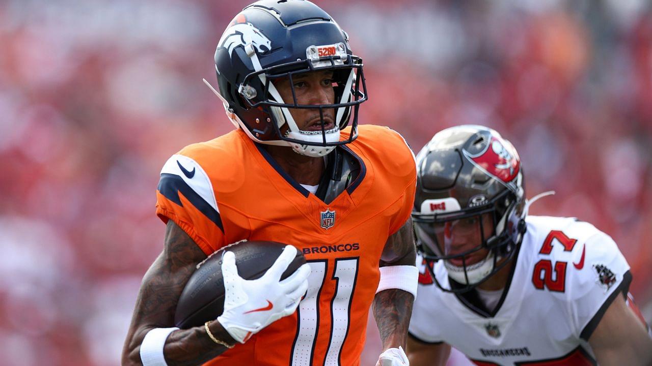 Denver Broncos wide receiver Josh Reynolds (11) makes a catch against the Tampa Bay Buccaneers in the first quarter at Raymond James Stadium.