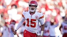 Oct 20, 2024; Santa Clara, California, USA; Kansas City Chiefs quarterback Patrick Mahomes (15) reacts after the Chiefs scored a touchdown against the San Francisco 49ers in the fourth quarter at Levi's Stadium.