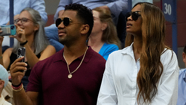 Russel Wilson and Ciara attending the Serena Williams of the USA vs Ajla Tomljanovic of Australia match on day five of the 2022 U.S. Open tennis tournament at USTA Billie Jean King National Tennis Center.