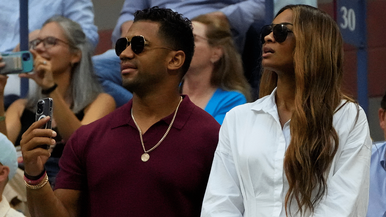 Russel Wilson and Ciara attending the Serena Williams of the USA vs Ajla Tomljanovic of Australia match on day five of the 2022 U.S. Open tennis tournament at USTA Billie Jean King National Tennis Center.