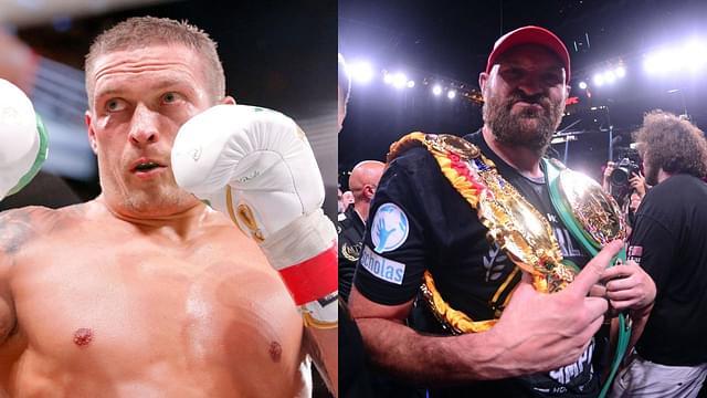 Oleksandr Usyk (L) andd Tyson Fury (R)