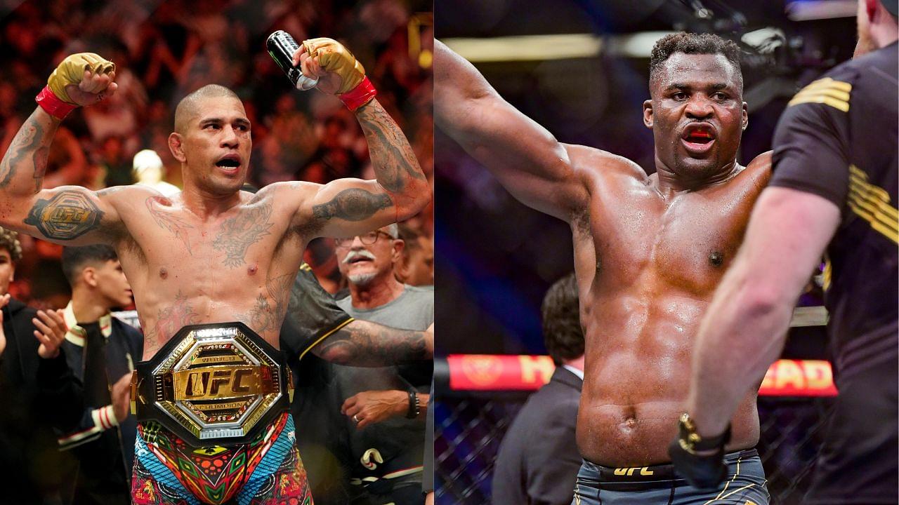 Alex Pereira (L) and Francis Ngannou (R)