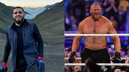 Islam Makhachev (L) and Brock Lesnar (R)