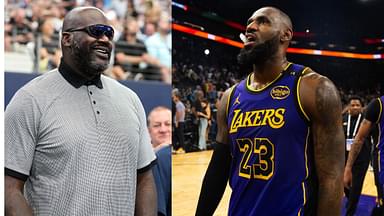 Shaquille O'Neal (L) and LeBron James (R)