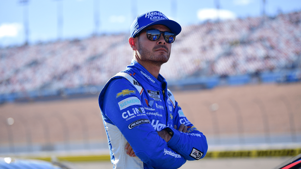 NASCAR Cup Series driver Kyle Larson (5) during qualifying for the South Point 400 at Las Vegas Motor Speedway.