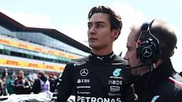 George Russell of Mercedes before the Formula 1 British Grand Prix at Silverstone Circuit in Northampton, Great Britain