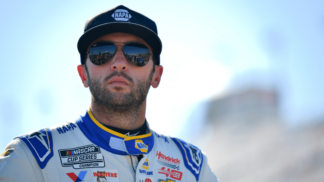 NASCAR Cup Series driver Chase Elliott (9) during qualifying for the South Point 400 at Las Vegas Motor Speedway.