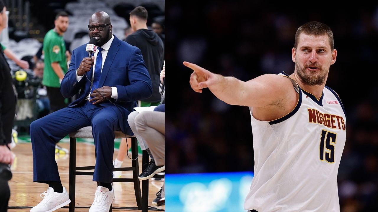 Shaquille O'Neal (L) and Nikola Jokic (R)