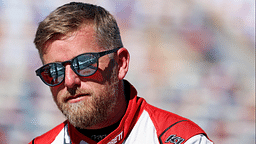 Xfinity Series driver Justin Allgaier (7) looks on before the Drive for the Cure 250 at Charlotte Motor Speedway Road Course.