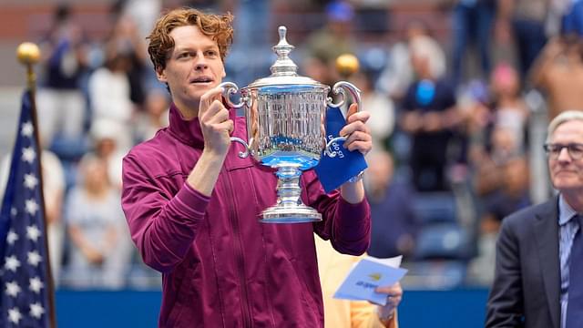 Jannik Sinner lifts the US Open 2024 trophy