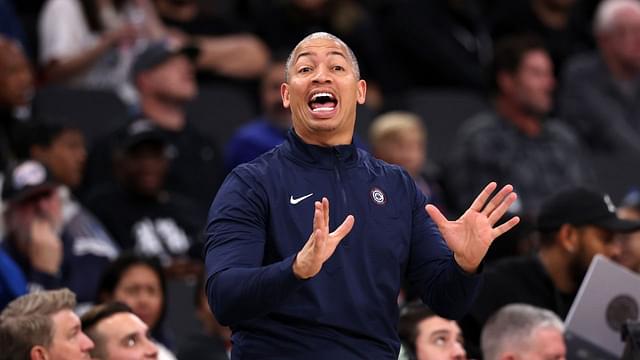 Los Angeles Clippers head coach Tyronn Lue reacts to a play during the second quarter of NBA preseason game against the Sacramento Kings at Intuit Dome