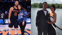 Jalen Brunson and Ali Marks Brunson (L) and Jalen and Ali's prom photo (R)