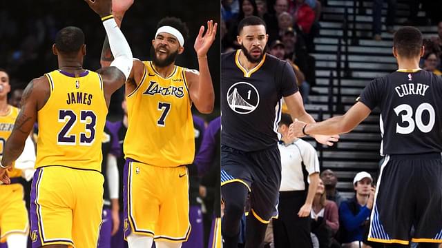 LeBron James, JaVale McGee and Stephen Curry