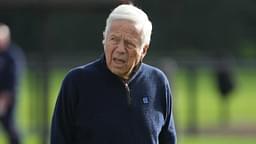 New England Patriots owner Robert Kraft during practice at the Harrow School.