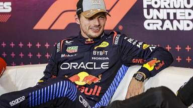 VERSTAPPEN Max (ned), Red Bull Racing RB20, portrait, press conference, PK, Pressekonferenz during the Formula 1 Pirelli United States Grand Prix 2024