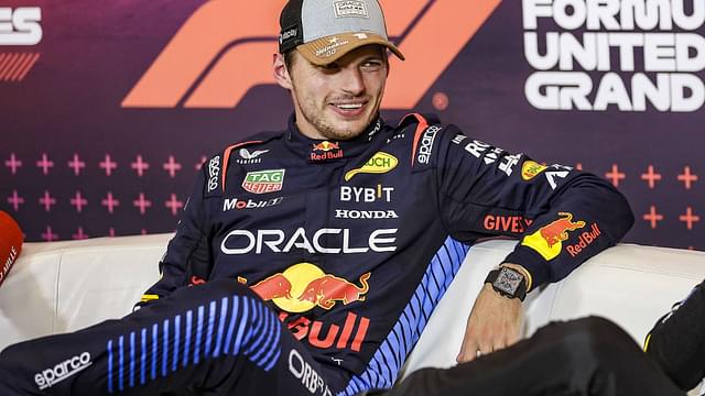 VERSTAPPEN Max (ned), Red Bull Racing RB20, portrait, press conference, PK, Pressekonferenz during the Formula 1 Pirelli United States Grand Prix 2024