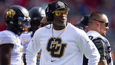 Colorado Buffalos head coach Deion Sanders against the Arizona Wildcats at Arizona Stadium.