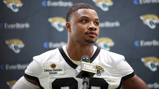 Jacksonville Jaguars cornerback Tyson Campbell (32) participates in training camp at Miller Electric Center.