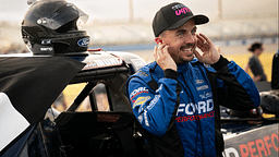 NASCAR Truck Series driver Frankie Muniz suits up before the Rackley Roofing 200 at Nashville Superspeedway in Lebanon, Tenn., Friday, June 28, 2024.