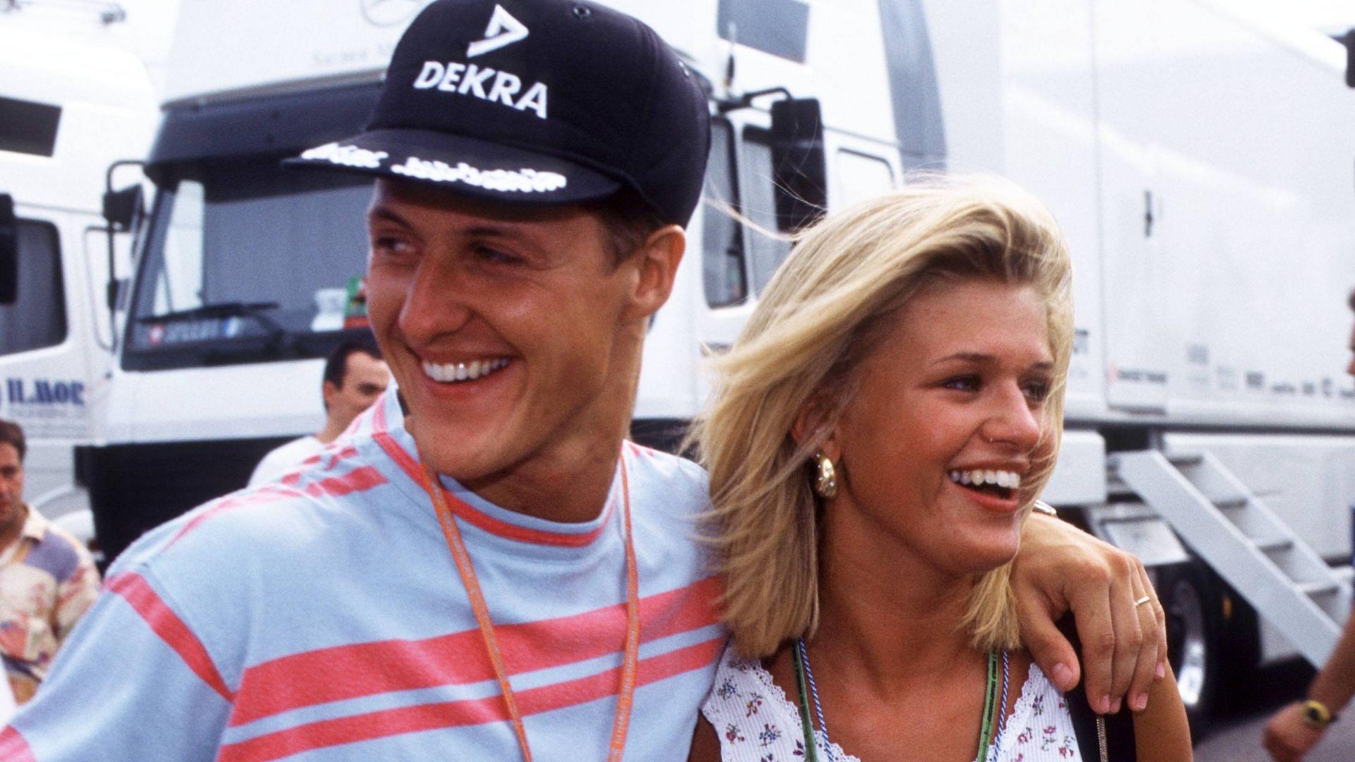 Michael Schumacher und Frau Corinna (re) fotografiert im Team Benetton Renault von 1996-2005. Michael Schumacher und Frau Corinna (re) fotografiert im Team Benetton Renault von 1996-2005.