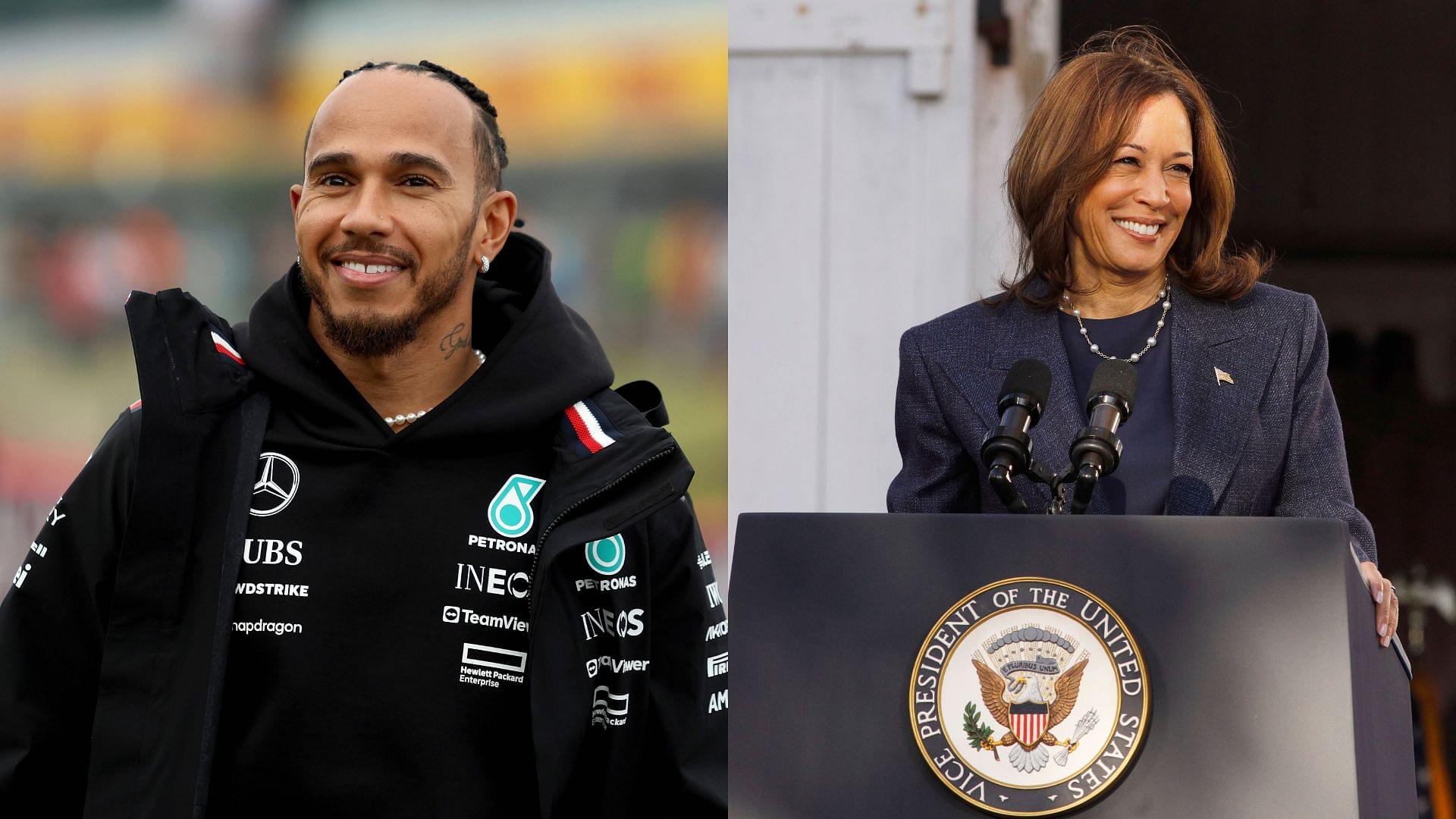 Pocos lo sabían, pero Kamala reveló su fanatismo por la F1 y admiración por el campeón Lewis Hamilton | Foto: ESPN   