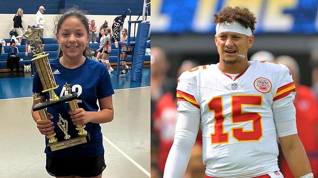 Mia Randall and Patrick Mahomes