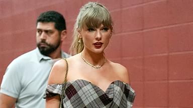 Recording artist Taylor Swift arrives prior to a game between the New Orleans Saints and the Kansas City Chiefs at GEHA Field at Arrowhead Stadium.