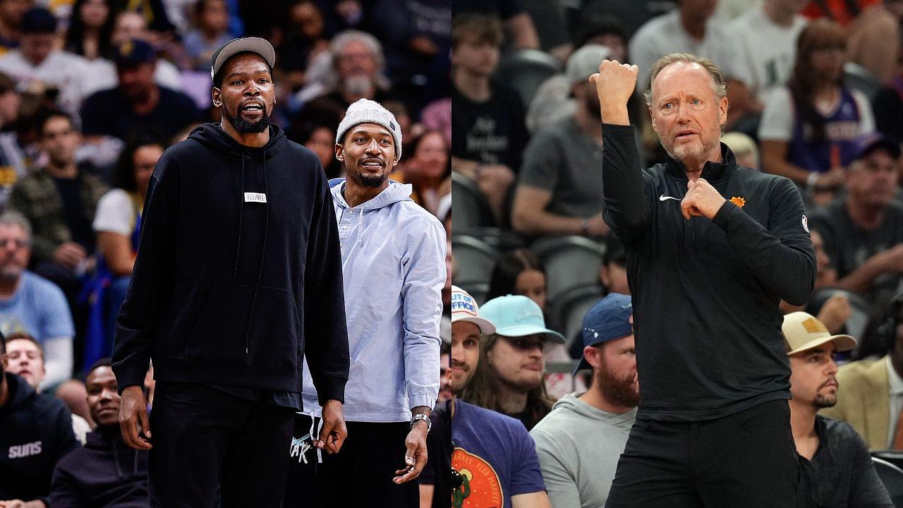 Kevin Durant (L) and Mike Budenholzer (R)