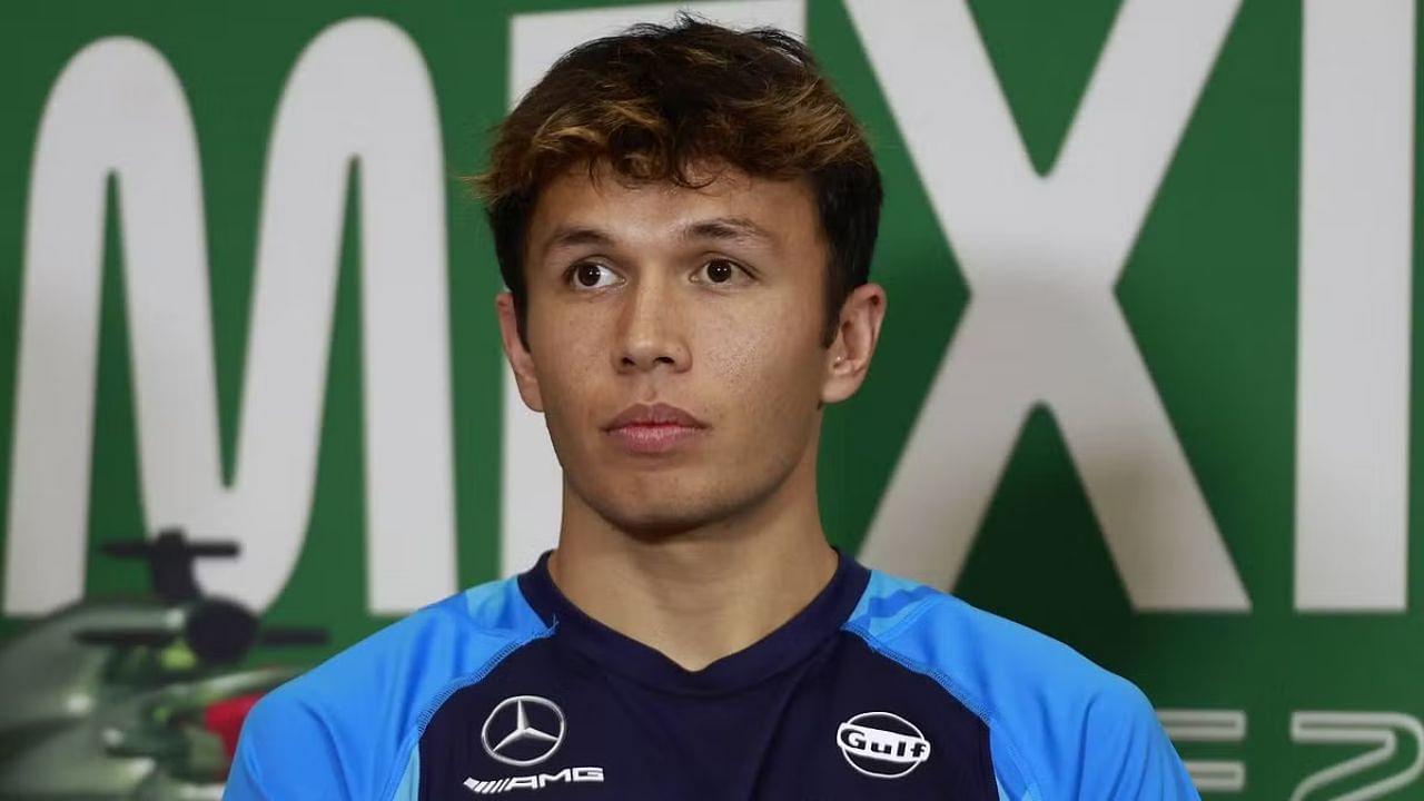 Alex Albon in a press conference