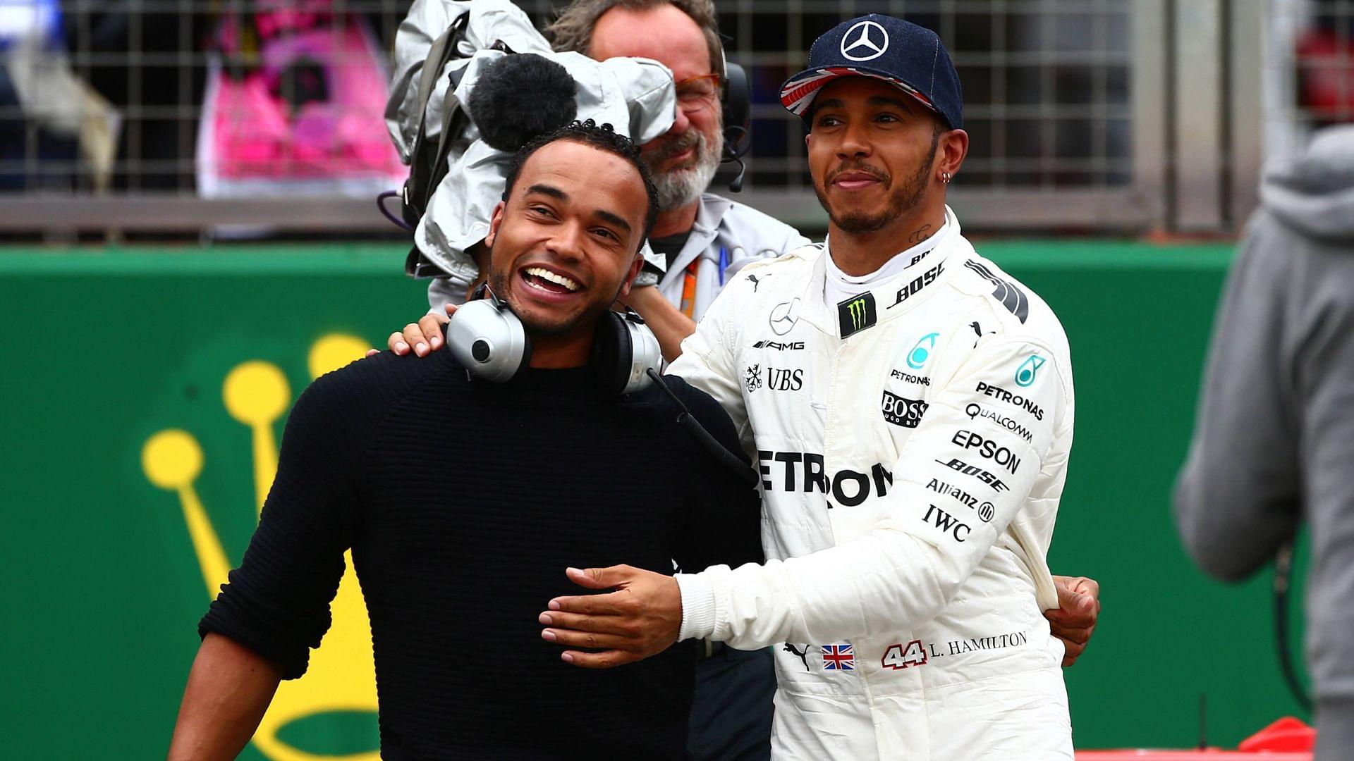 British Grand Prix, Silverstone 13 - 16 July 2017 15.07.2017 - Qualifying, Lewis Hamilton (GBR) Mercedes AMG F1 W08 and his brother Nicolas