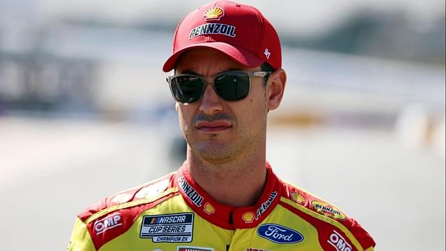 NASCAR Cup Series driver Joey Logano (22) during practice and qualifying for the Bank of America ROVAL 400 at Charlotte Motor Speedway Road Course.